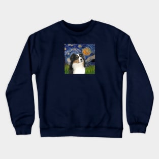 Starry Night by Van Gogh with an Australian Shepeherd Crewneck Sweatshirt